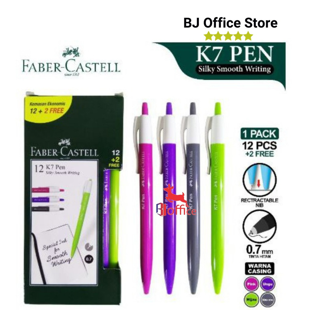 

❤️H2O❤️ Pulpen Bolpoin Push Pen Tinta Hitam Barrel Faber Castell K7 100% Original