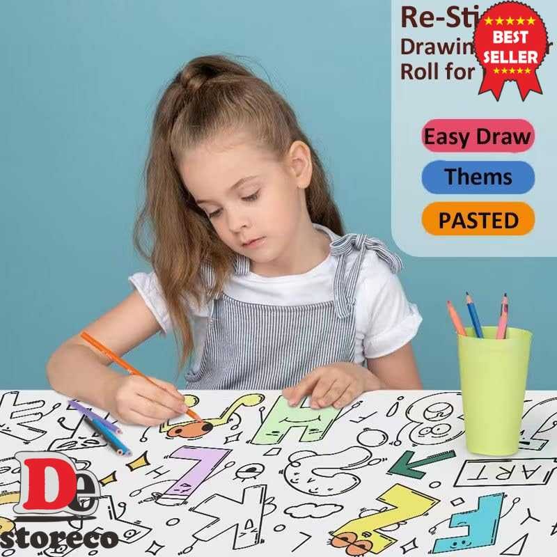 

AMSZKE Kertas Mewarnai Tempel Dinding Drawing Paper Roll 300cm - AM-33