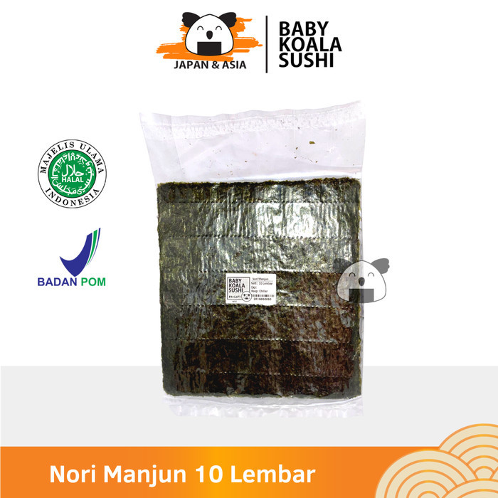 

NORI SUSHI HALAL 10 Lembar | MANJUN Korea Yakinori Laver Seaweed - 10 Lembar