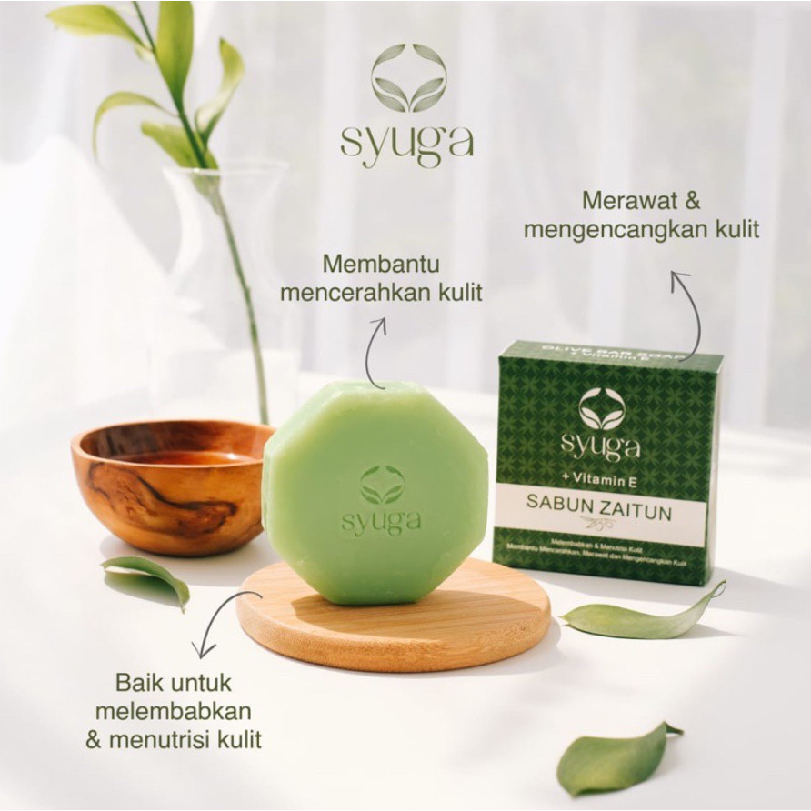 -DOMESTIKA-  Syuga Sabun Zaitun - VCO - Argan - Jojoba - 100 gr / Soap Bar / Sabun Batang