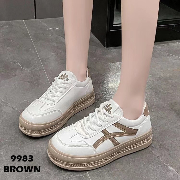 NEW PRODUCT - (J) (COD) New Arrival Sepatu Sneakers Kulit Wanita Import J9983 Sepatu Kasual Wanita K