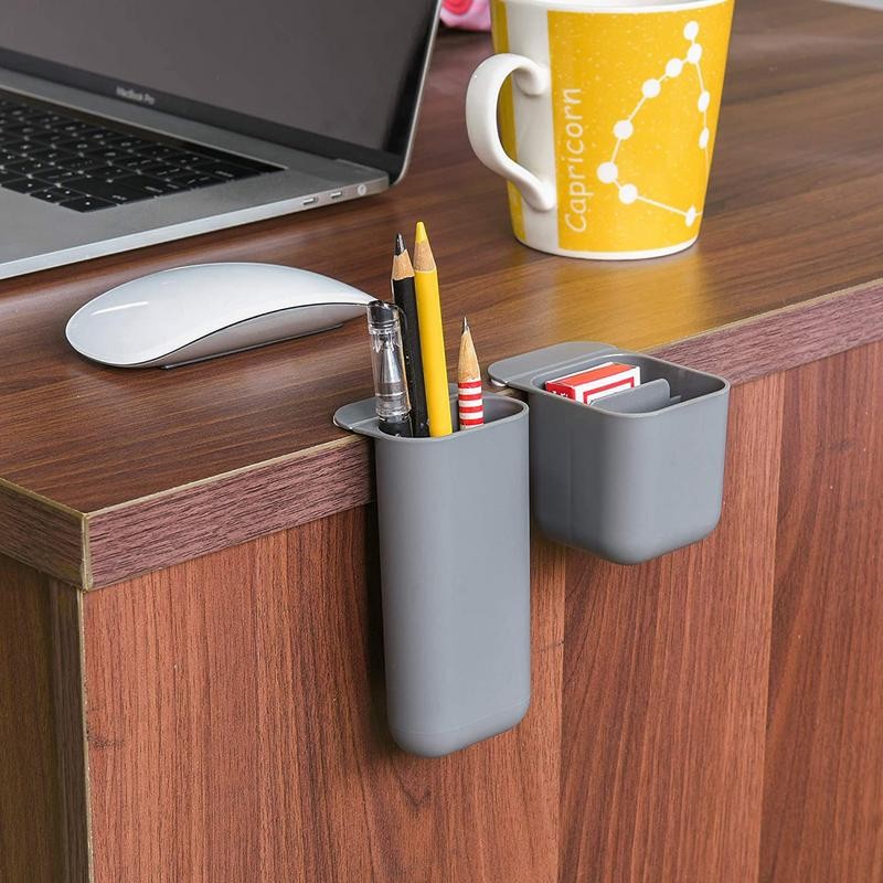 

1PC PP Creative Pencil Holder Pen Case Adhesive Desktop Organizer Office Decor Container Stationery Storage Desk Accessories