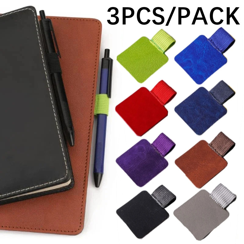 

3-1Pcs Pen Loops Pencil Holder Self-Adhesive PU Leather Pad for Stylus Pencil Books Notebooks Anti-lost Anti-fall Elastic Loops