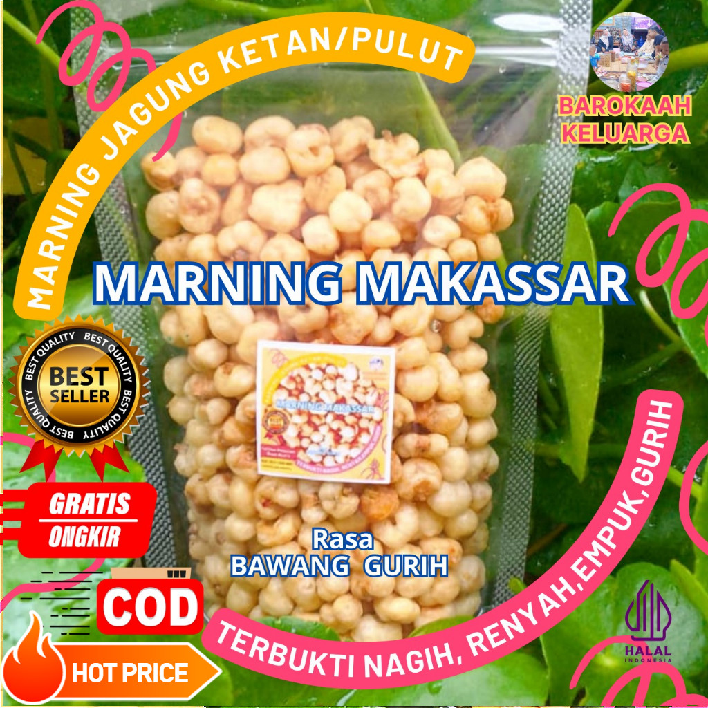 

JAJAN MARNING JAGUNG SULTAN/CAMILAN MARNING JAGUNG KETAN /SNACK MARNING JAGUNG TERBUKTI EMPUK RENYAH GURIH JAGUNG KETAN PULUT 100 GR GURIH BAWANG HARGA SPESIAL