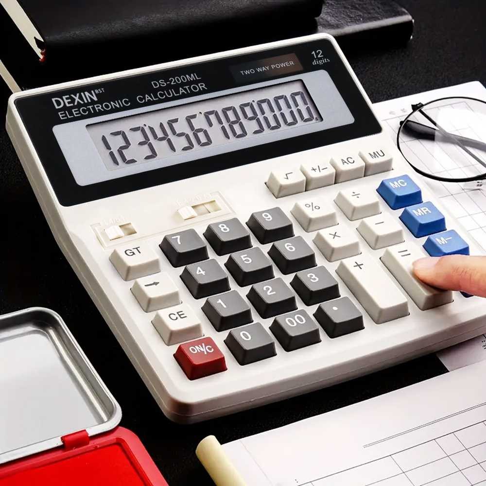 

DEXIN Kalkulator 12 Digit Large LCD Display Two Way Power Solar - DS-200ML [ IKF ]