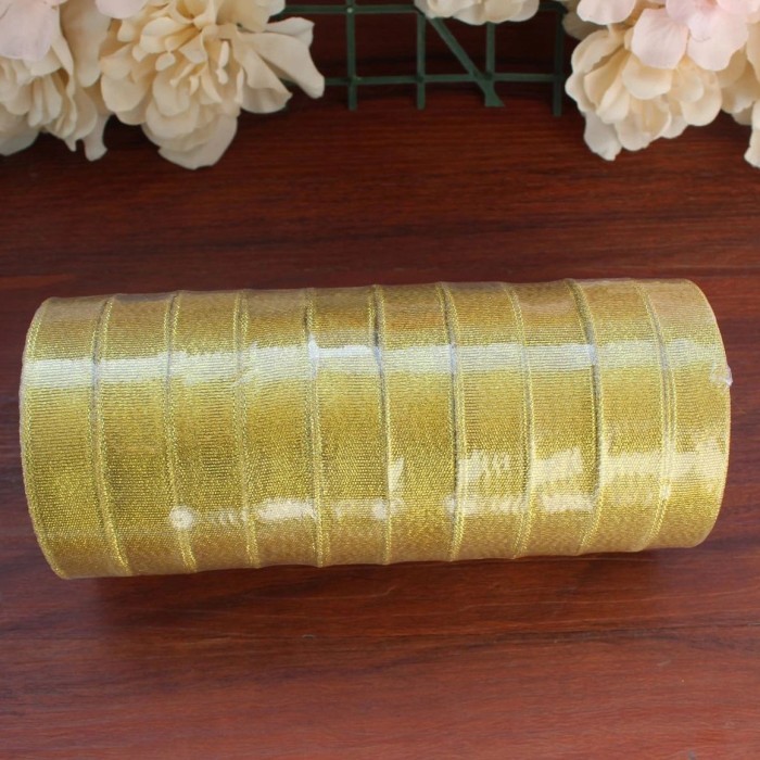 

Pita Emas 1 cm 2 cm Per Rol Harga Grosir Pita Parcel kado Gold Emas - LEBAR 2 CM