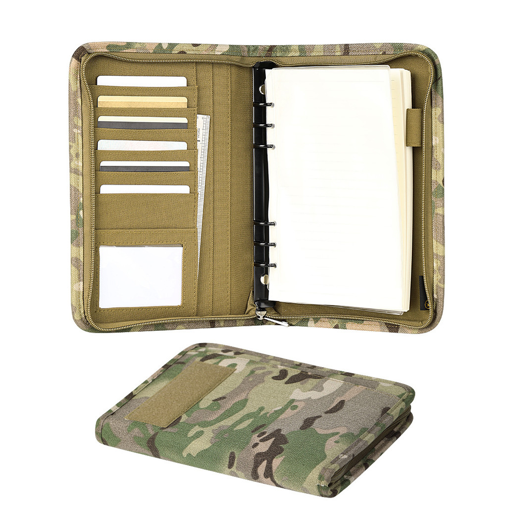 

Outdoor Padfolio Ring Notebook Binder with 80 Sheets of Loose-Leaf Paper Memorandum A5 Weatherproof Tactical Notebook Camping