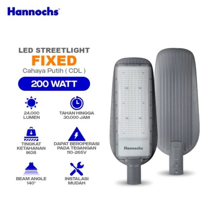 Hannochs Led Streetlight Fixed 200w / Kap Lampu Jalan Paling Terang