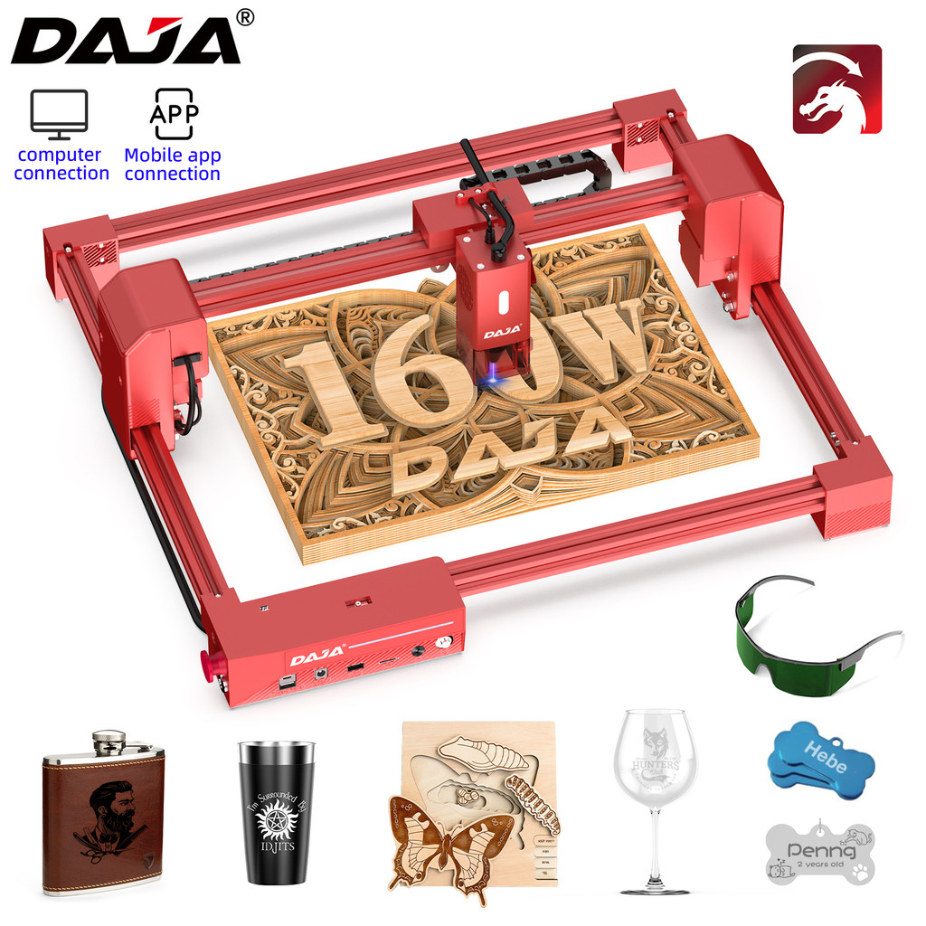 

DAJA A6 Laser Engraver CNC Business Portable Fast Engraving Stainless Steel Wood Glass Paper Painted Metal Cut Wood Acrylic