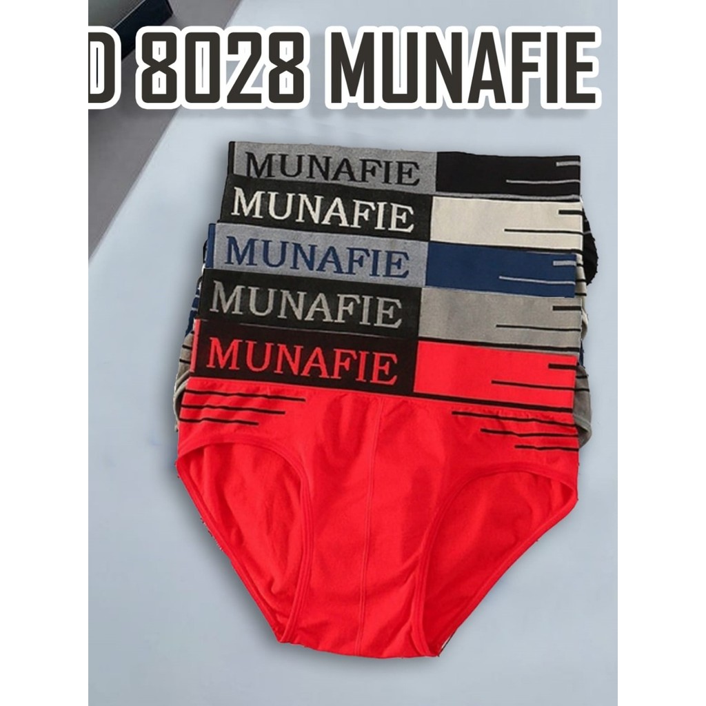 3 pcs Celana Dalam Pria Segitiga Cd Munafie Men Bahan Katun Spandex Adem