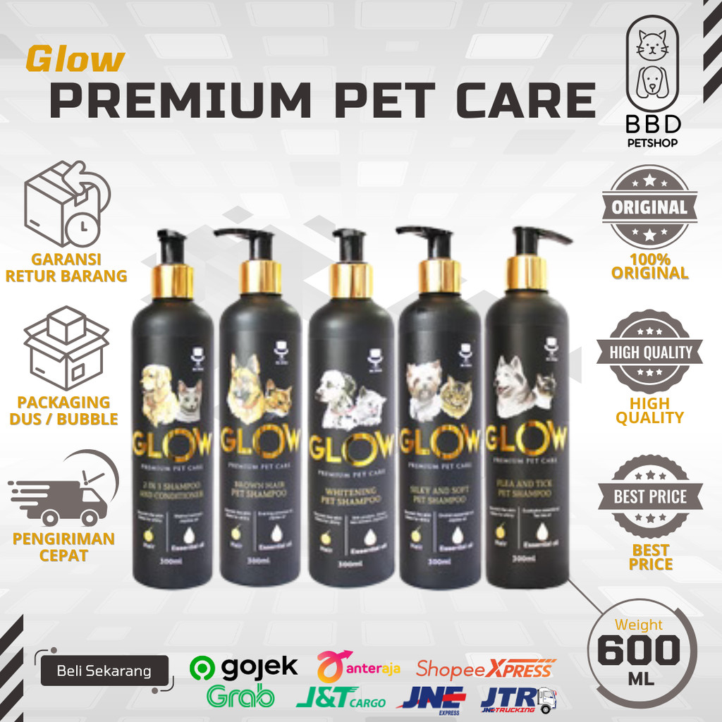Glow Shampo Premium Pet Care Anjing Kucing 300ml shampo
