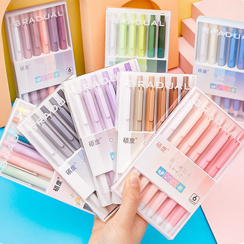 

Kawaii Retractable Gel Pens Set Ballpoint Black Ink 0.5mm Nib Student Writing Pen Office Accessories School Supplies Stationery