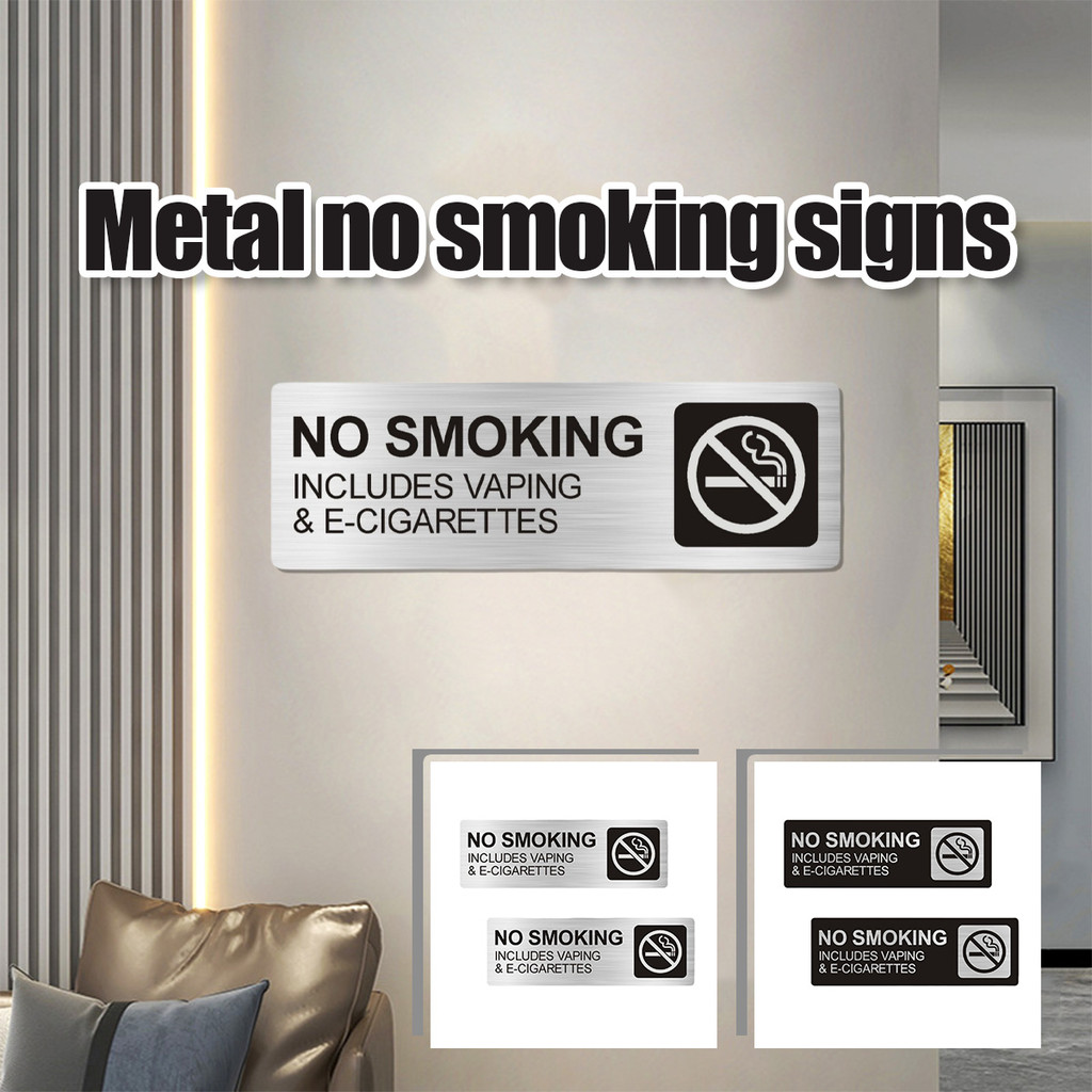 

No Smoking Sign Logam Papan Nama Tempel Rambu Ruangan Dilarang No Vaping Merokok Label
