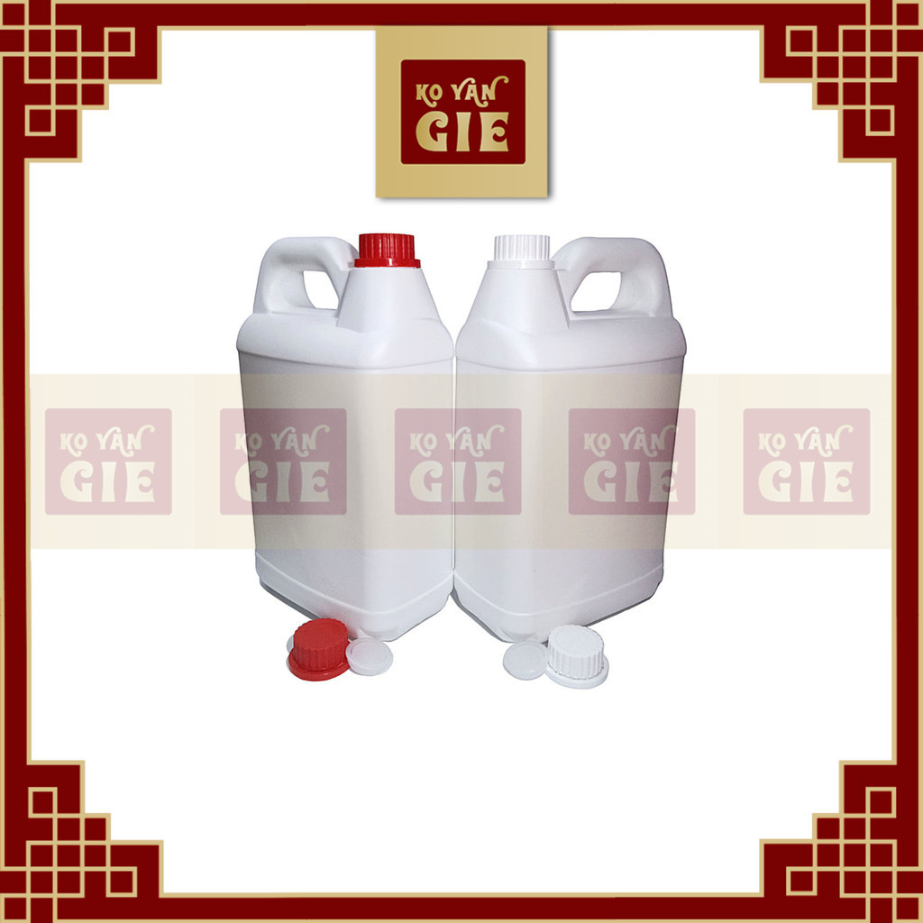 Jerigen 5 Liter Segel SN HDPE Putih Dof – Pilihan Tutup Putih atau Merah (1 Set)