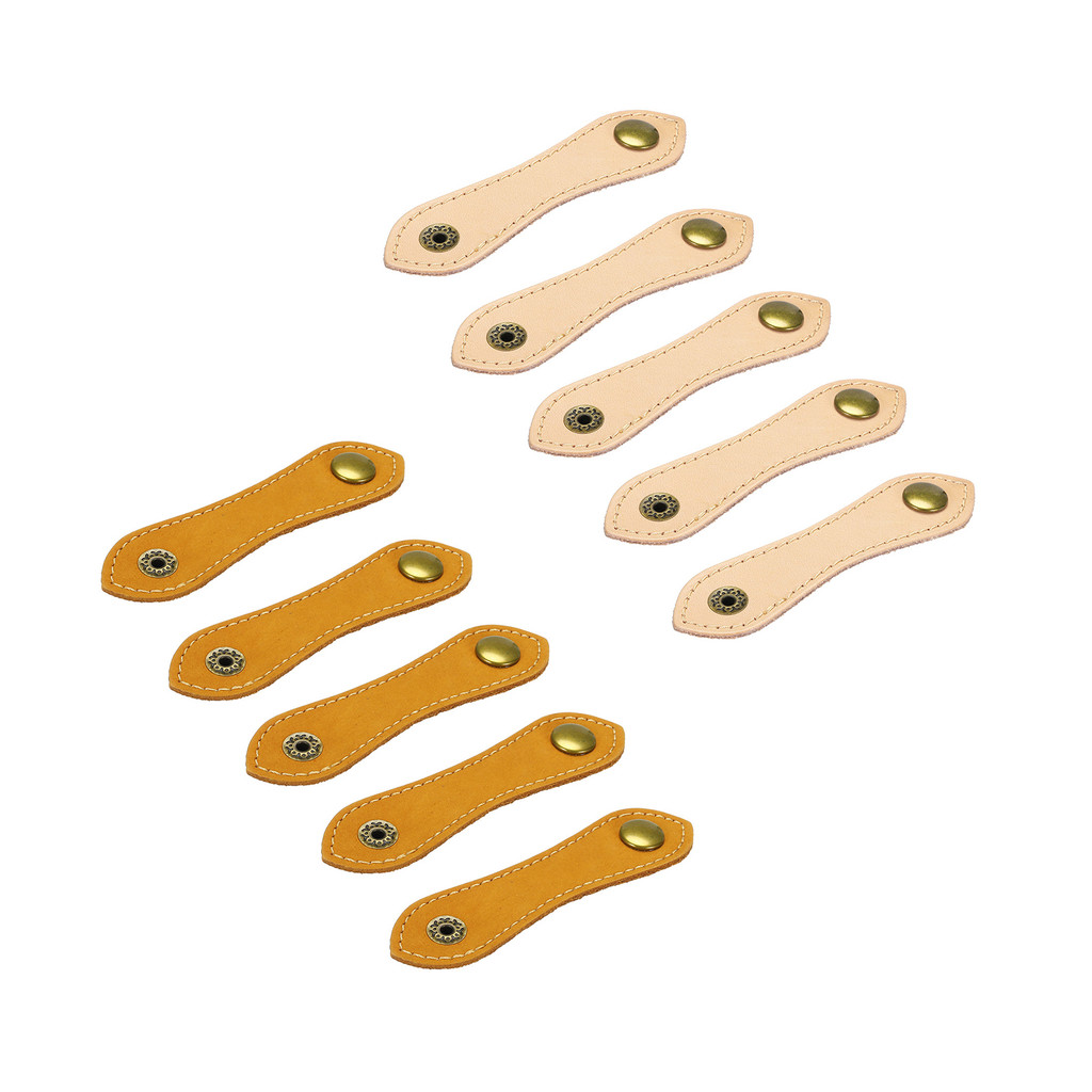 5Pcs Leather Cable Straps Cord Organizer 100x20mm Cable Ties Frosted Cable Management USB Cable Head