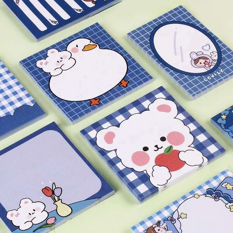 

1 Piece Adhesive Cute Kawaii Bear Sticky Notes Notepad Memo Pad Office School Supplies Stationery Notebook Sticker Decoration