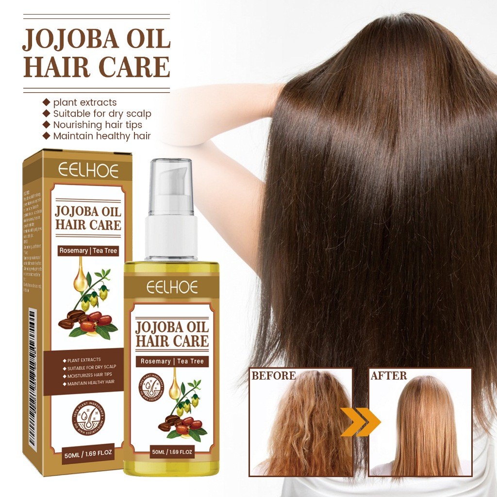 EELHOE Jojoba Hair Care Oil 50ml Natural Jojoba Oil Serum Rambut Murni Minyak Jojoba