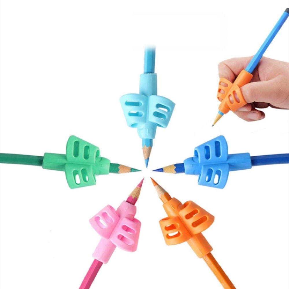 

2/4Pcs Children Writing Pencil Pen Holder Student Learning Practice Silicone Pencil Grips for Kid Handwriting Posture Correction
