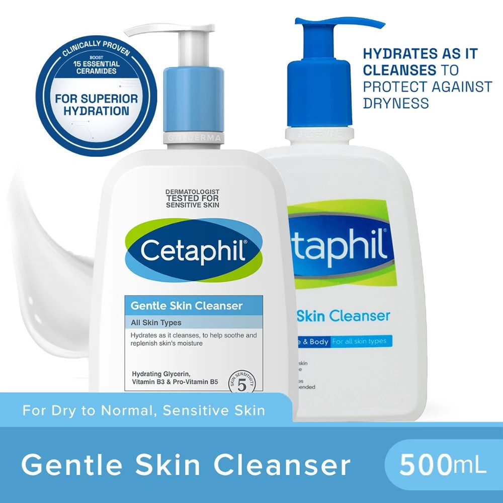 （Buy1 Get1=2）Watsons Official Store(100% ORIGINAL) || Cetaphil Gentle Skin Cleanser500ml