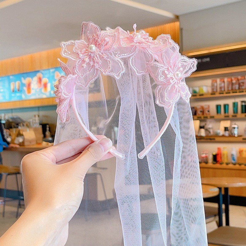 Pinky White Crown - Bando Slayer Anak - Bando Bunga Anak - Ultah Mahkota Anak