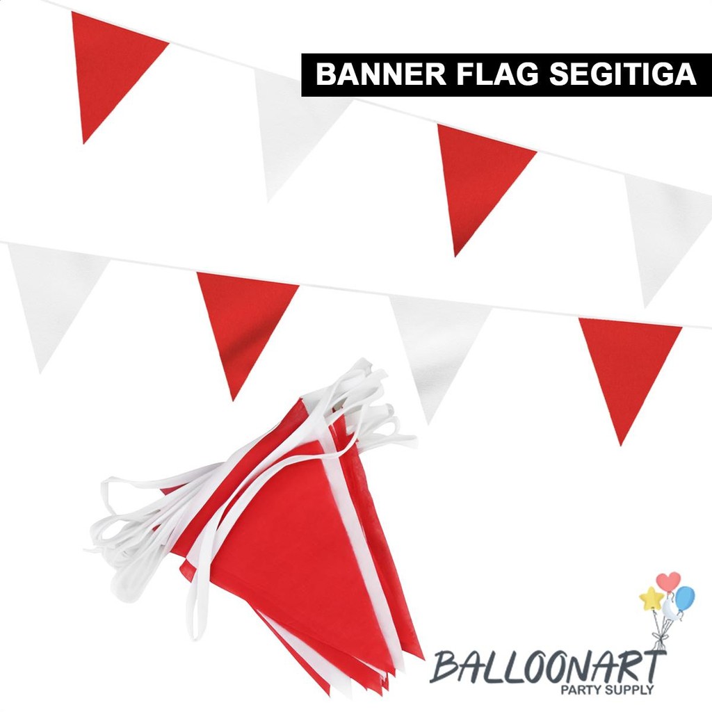 Banner Segitiga Merah Putih/Banner Flag Dirgahayu Polos