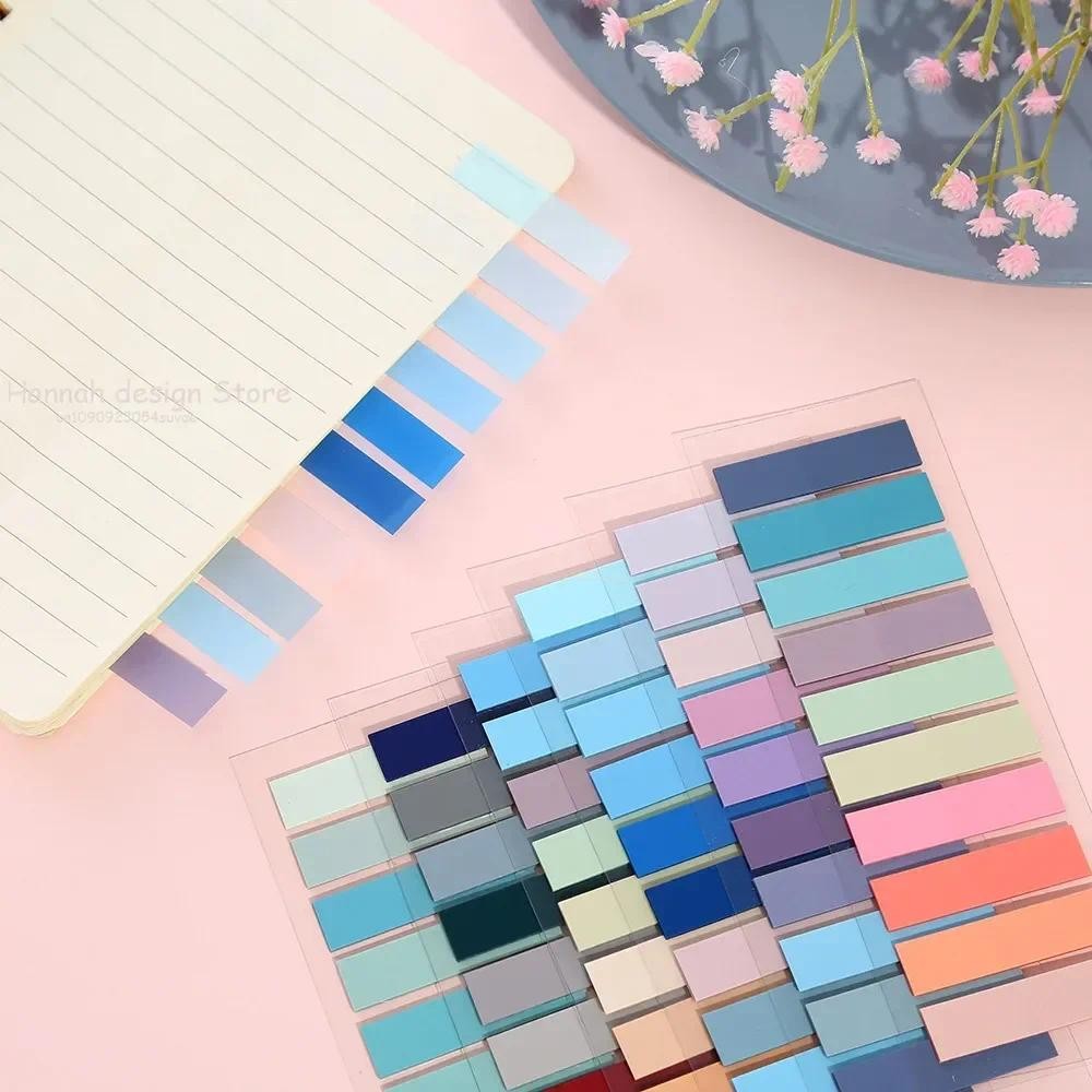 

Colorful Transparent Sticky Notes Self -Adhesive Book Marker Stickers Annotation Tabs Paper Stationery School Office Supplies