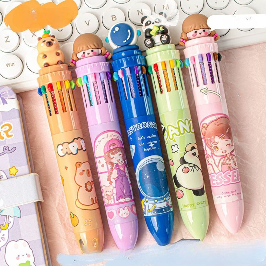 

[doodledreams] Pulpen Warna Warni Motif Lucu 1 PCS 12 Warna / Colorful Pen / Alat Tulis Sekolah