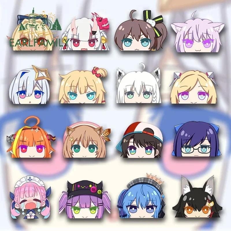 

EARLFAMILY 13cm Car Stickers for Hololive Nakiri Ayame Peeker Windows Motorcycle Car Accessoires Decal Anime RV JDM Waterproof