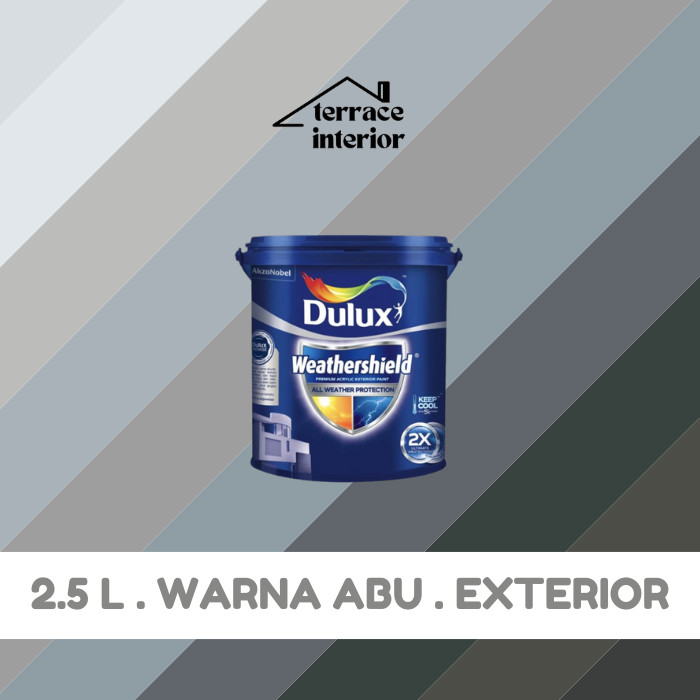 Cat Tembok Dulux Weathershield Exterior 2.5L Abu Semi Gloss