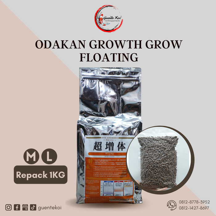 Pelet pakan ikan koi ODAKAN GROWTH GROW FLOATING REPACK 1 kg