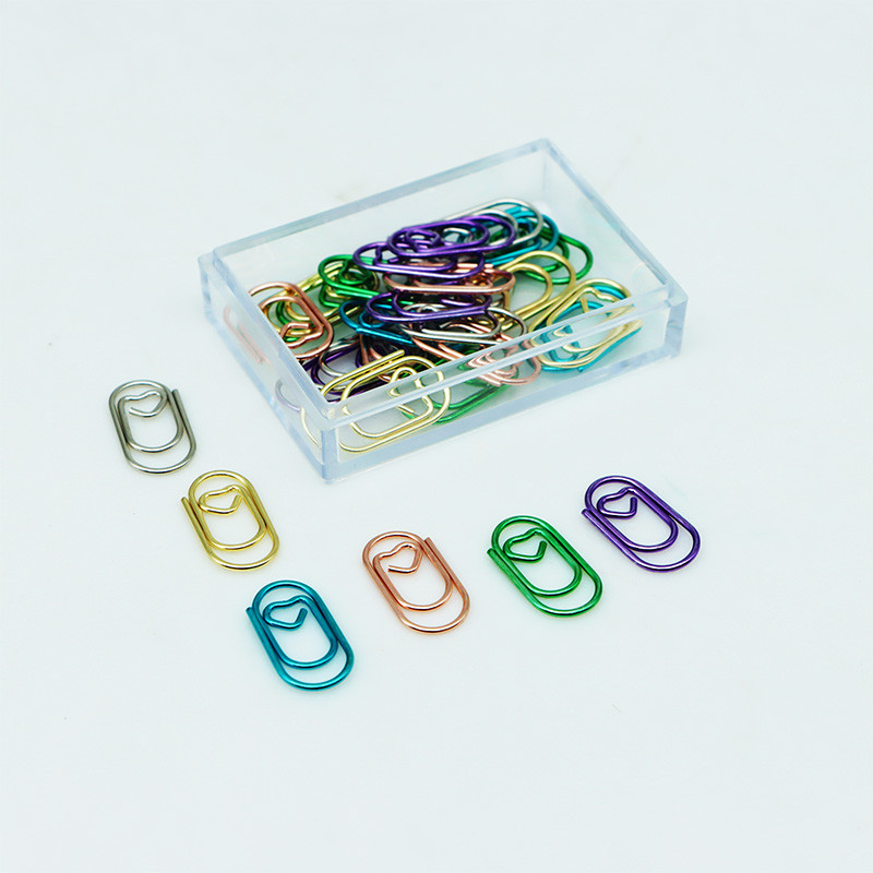 

Mini Fingertip Paper Clip Color Cute Shape Office Supplies Metal Paper Clips Decorative Paperclip Love Heart Kawaii Stationery