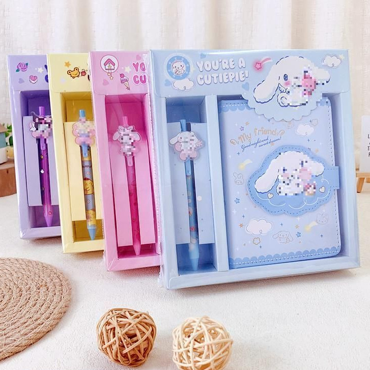 

MAOMAO Paket Alat Tulis 2 IN 1 Set Stationery 2IN1 Karakter Kartun Alat Tulis Anak Sekolah Pulpen Notebook Magnet