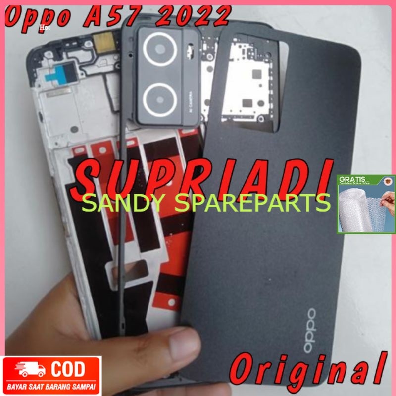 lebih Murce Housing Fullset Back Casing Kesing OPO A57 2022 Frame lcd + Bazel + Backdoor + Ring Came