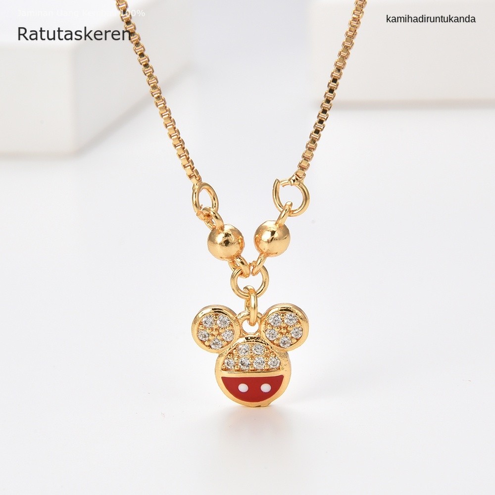 Kalung Anak Bajiati 208N kalung anak titanium wanita emas muda model korea murah anti karat panjang 