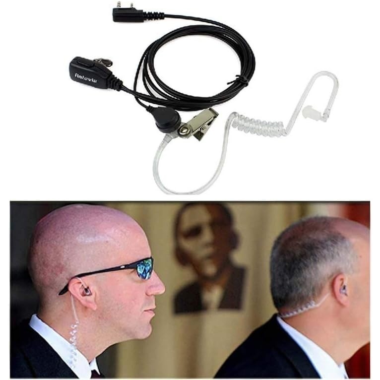 Headset FBI Earphone HT Spiral Tube Hetset Polisi Paspampres Militer Detektif Security Radio Handy W