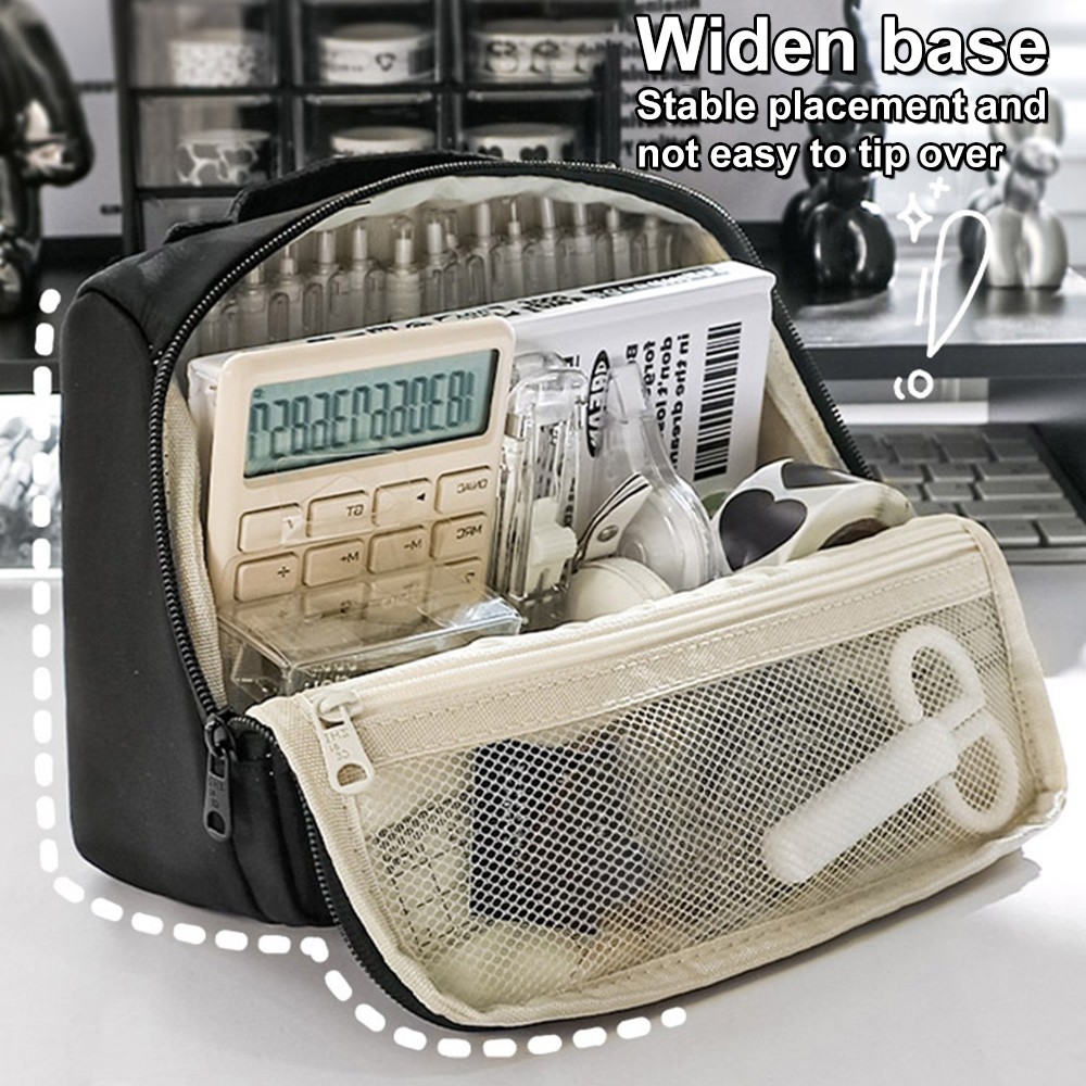 

Tempat Pensil Kapasitas Besar dengan Kanvas Estetika - 9 Skat pulpen Multifungsi untuk Perlengkapan Sekolah Alat Tulis H446