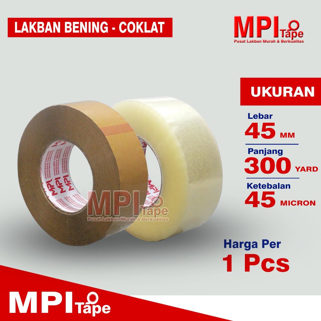 

Lakban Bening Coklat 45 mm x 300 Yard - Lakban Packing JUMBO - MPI
