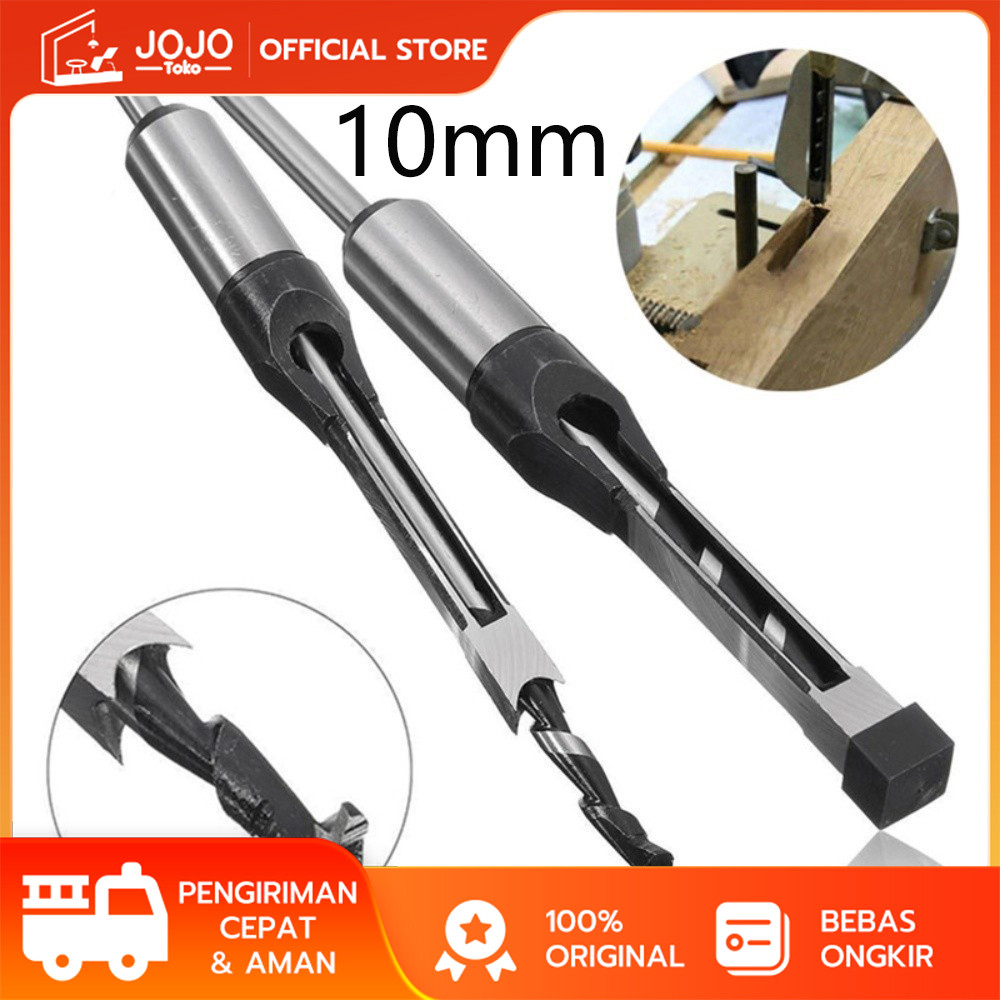 【12H SHIP】1PCS Mata Bor Putar Profesional 10MM Mata Bor Bobok Kayu Persegi Hole Drill Bit Mata Bor P