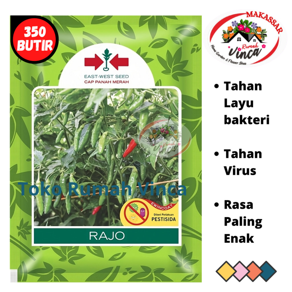Benih Bibit Biji Tanaman Cabe Rawit Setan Hijau RAJO 350 Butir Cap Panah Merah