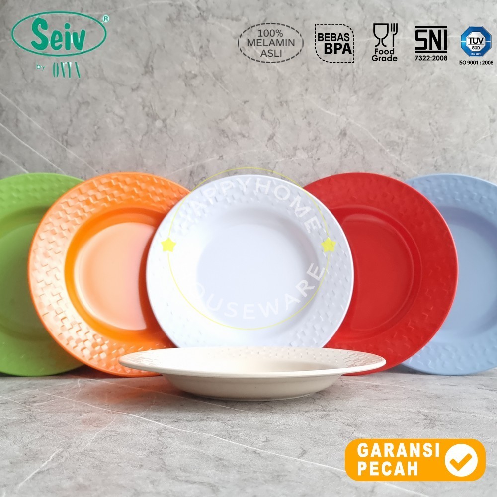 SEIV Dinner Plate Round 9in Ratana Series Melamin Piring Makan Piring Cekung Melamine 23cm
