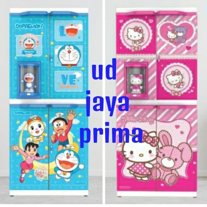 lemari plastik hello kitty & doraemon