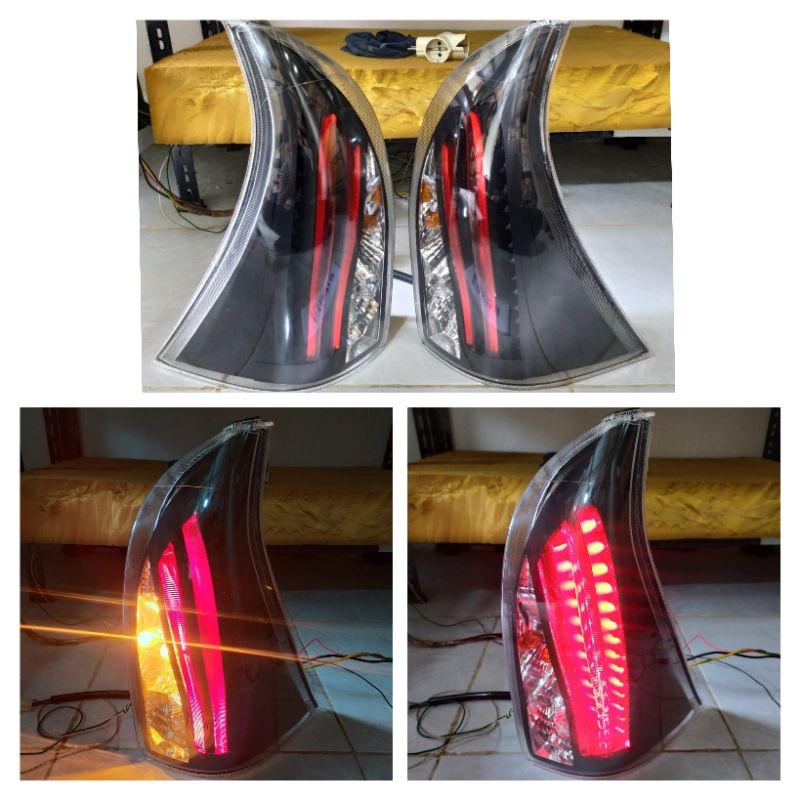 D12-1905-A-2C Stoplamp All New Avanza 2012-2019 LED-LED Bar Black Housing Clear Lens