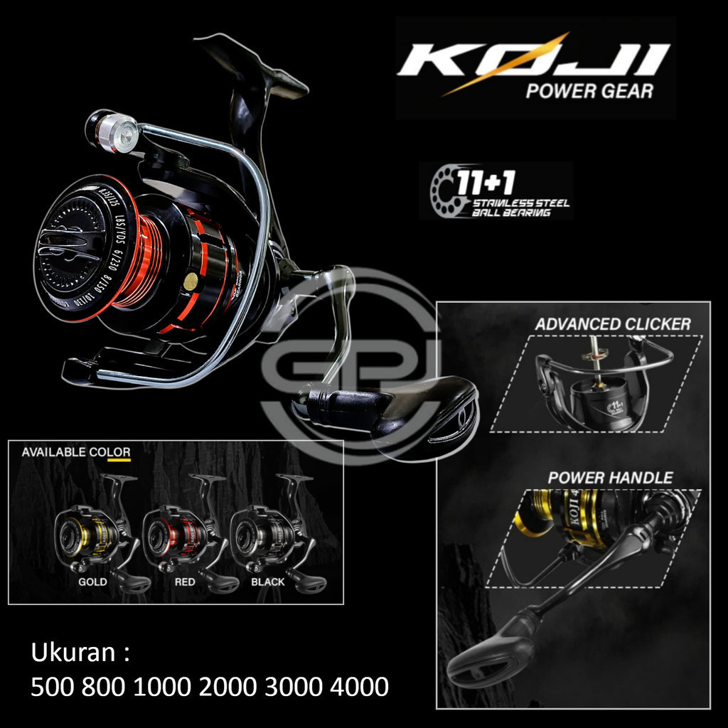 Katana Koji 1000 3000 4000 Reel Spinning Power Handle Aluminium Spool Super Kuat Ringan Murah GPJ F
