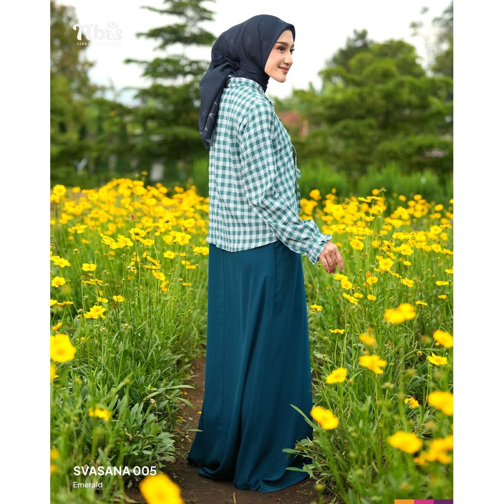 NIBRAS | Gamis Dewasa Premium| Emerald Peach | Dress Muslim