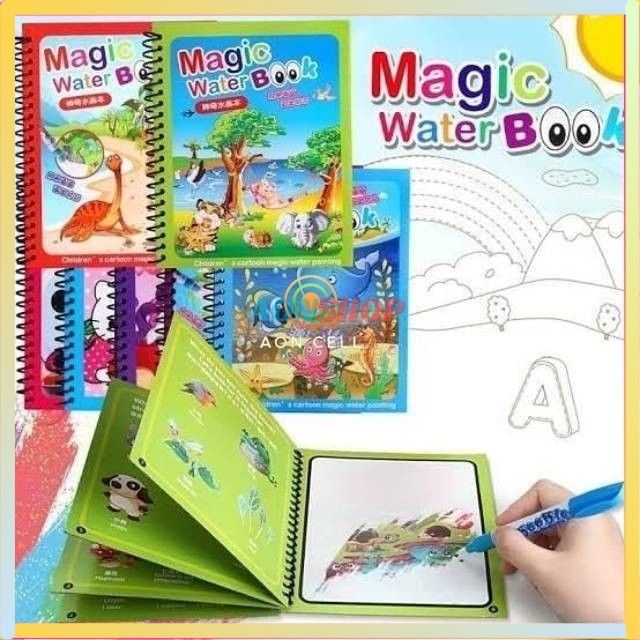 

[AS] Magic Water Book Magic Water Pen Buku Gambar Mewarnai Buku Warna Mainan Edukasi Anak REUSABLE