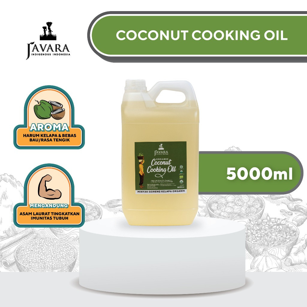 

Coconut Cooking Oil Javara | Minyak Goreng Kelapa Murni Organik 900ml/1800ml/5000L