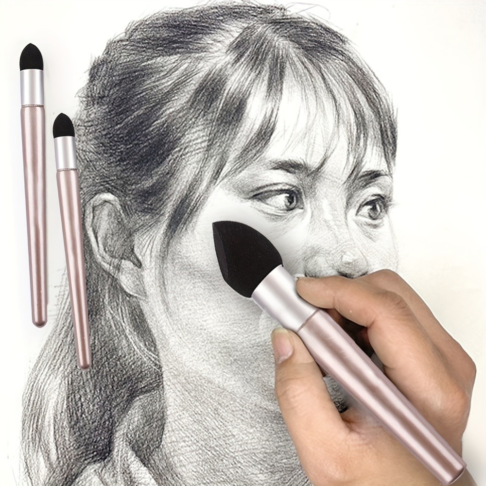

3Pcs Artist Blending Pen Washable Sketch Rubbing Sponge Brush Reusable Drawing Art Blenders Correcting Lightening & Highlight