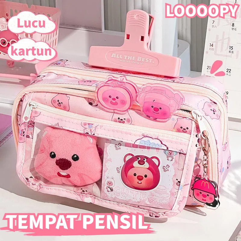 

6.6 LOOOOPY Kotak Pensil Berang-berang Kecil Kotak Pensil Alat Tulis Multifungsi Siswa SMP Lucu Kartun Kapasitas Besar Tempat Pensil Alat Tulis Bernilai Tinggi