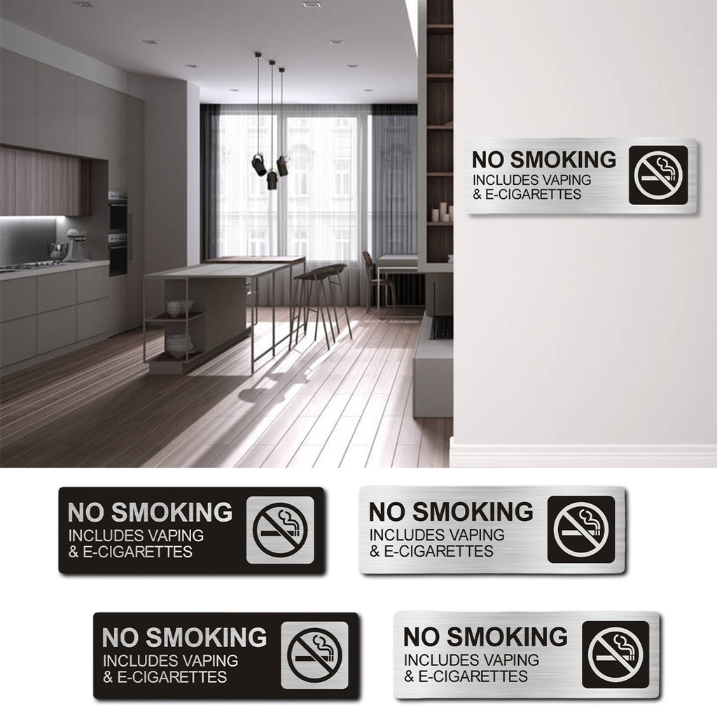 

3*9in No smooking sign Logam Papan perlengkapan kantor signage Dilarang Tulisan Papan Nama