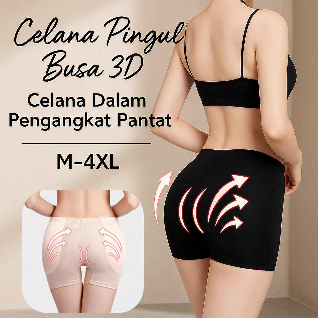 Celana Dalam Push Up/Busa 3D Pengangkat Pantat – Nyaman & Anti Rata | Tanpa Bekas | Celana Dalam Pen